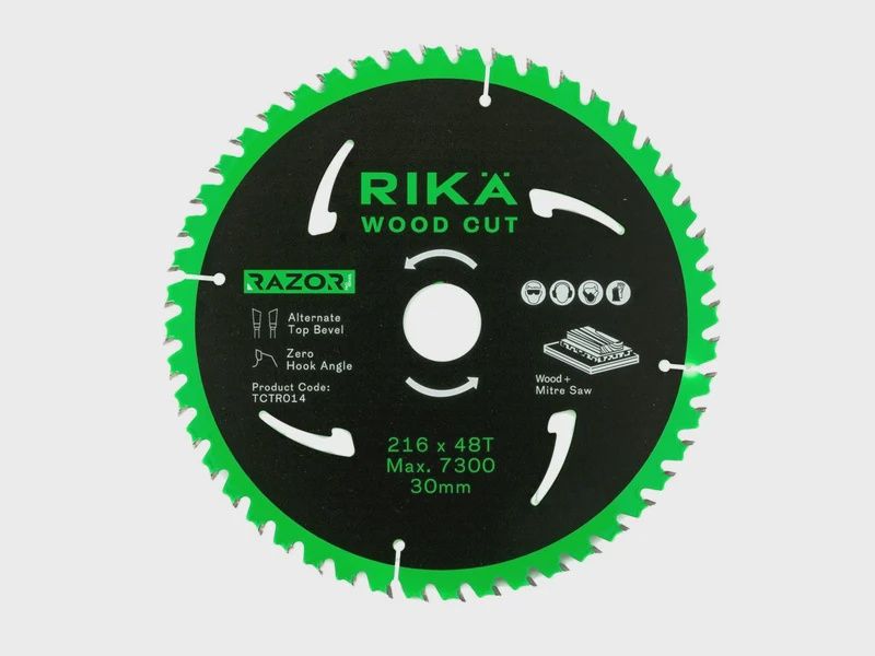 RIKA TCTR014 Razor Pro TCT Mitre Saw Blade 216mm x 48T x 30mm