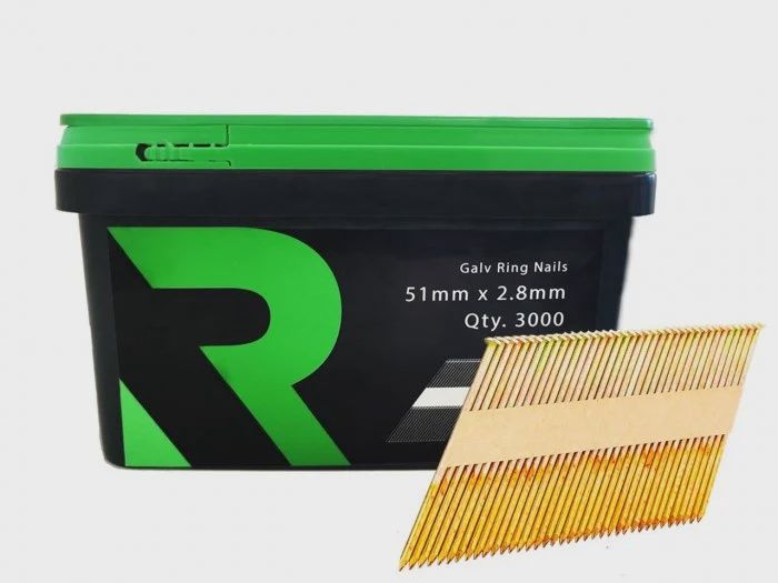 RIKA FFNR008 1st Fix Collated Nails Galv Ring 51 x 2.8mm 3000pk (No Fuel)