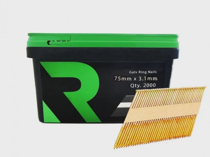 RIKA FFNR010 1st Fix Collated Nails Galv Ring 75 x 3.1mm 2000pk (No Fuel)