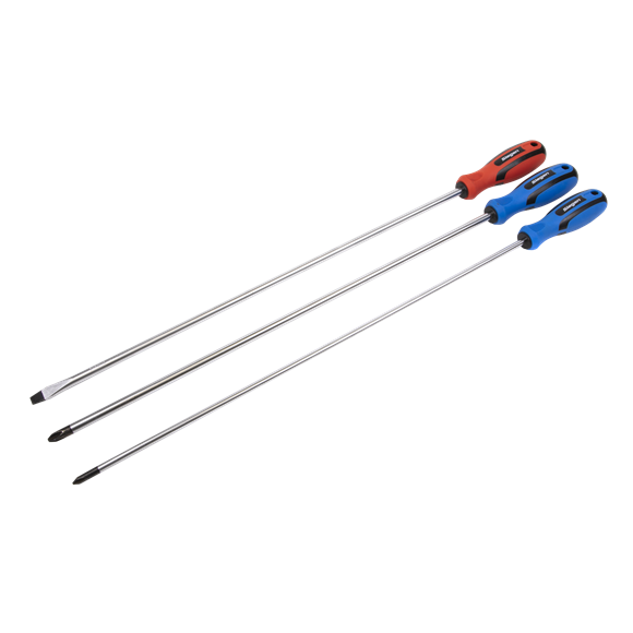 Sealey S0895 Extra-Long Screwdriver Set 3pc
