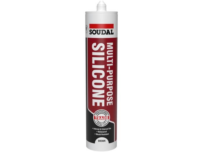 Soudal 270ml Trade Multi-Purpose Silicone Brown 116713
