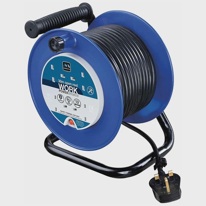 Masterplug 4-Socket Open Cable Reel 25m 240V/13A LDCC2513/4BL-MP
