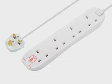Masterplug Extension Lead 240V 4-Gang 13A White 5m MSTBFG5