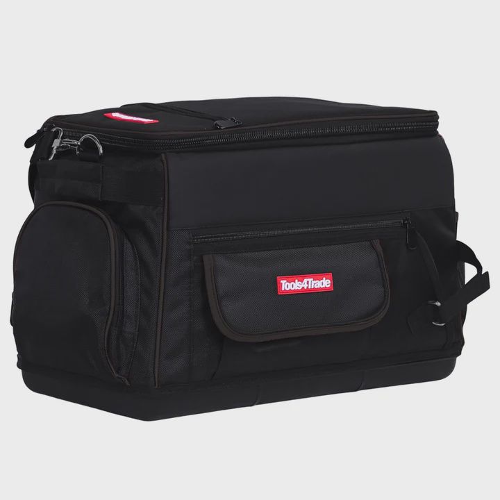 Tools4Trade 20&quot; Heavy-Duty Tool Bag with Multi-Pockets &amp; Hard Base - Black