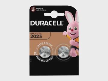 Duracell DURCR2025 CR2025 Coin Lithium Battery (Pack 2)