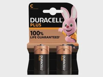 Duracell DURC100PP2 C Cell Plus Power +100% Batteries (Pack 2)