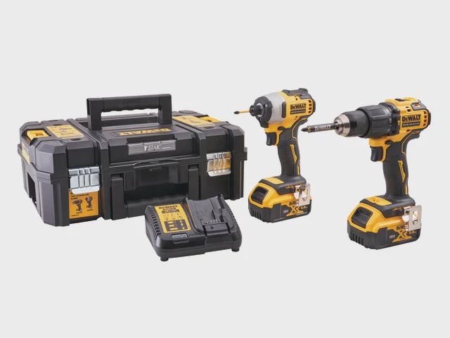 Dewalt DCK2062P2 XMS24DEWPACK 18V Hammer &amp; Impact Drill Twin Pack High-Power Cordless Drill Set