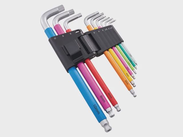 Faithfull XMS24HEXKEYS 9 Piece Colour Coded Hex Key Set Essential Tools for Easy Identification