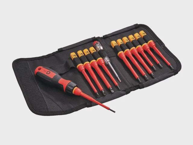 Faithfull XMS24VDEKIT 13 Piece Safe &amp; Efficient Quick Change VDE Screwdriver Set for Electrical Work