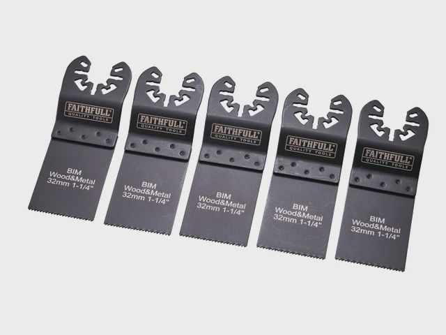 Faithfull XMS24MT5SET Bi-Metal Flush Cut Wood Blades 32mm Pack 5