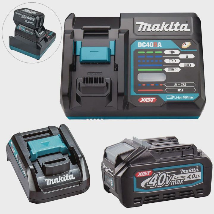 Makita BL4040 40V Max XGT 4.0Ah Battery With Fast Charger &amp; Adaptor