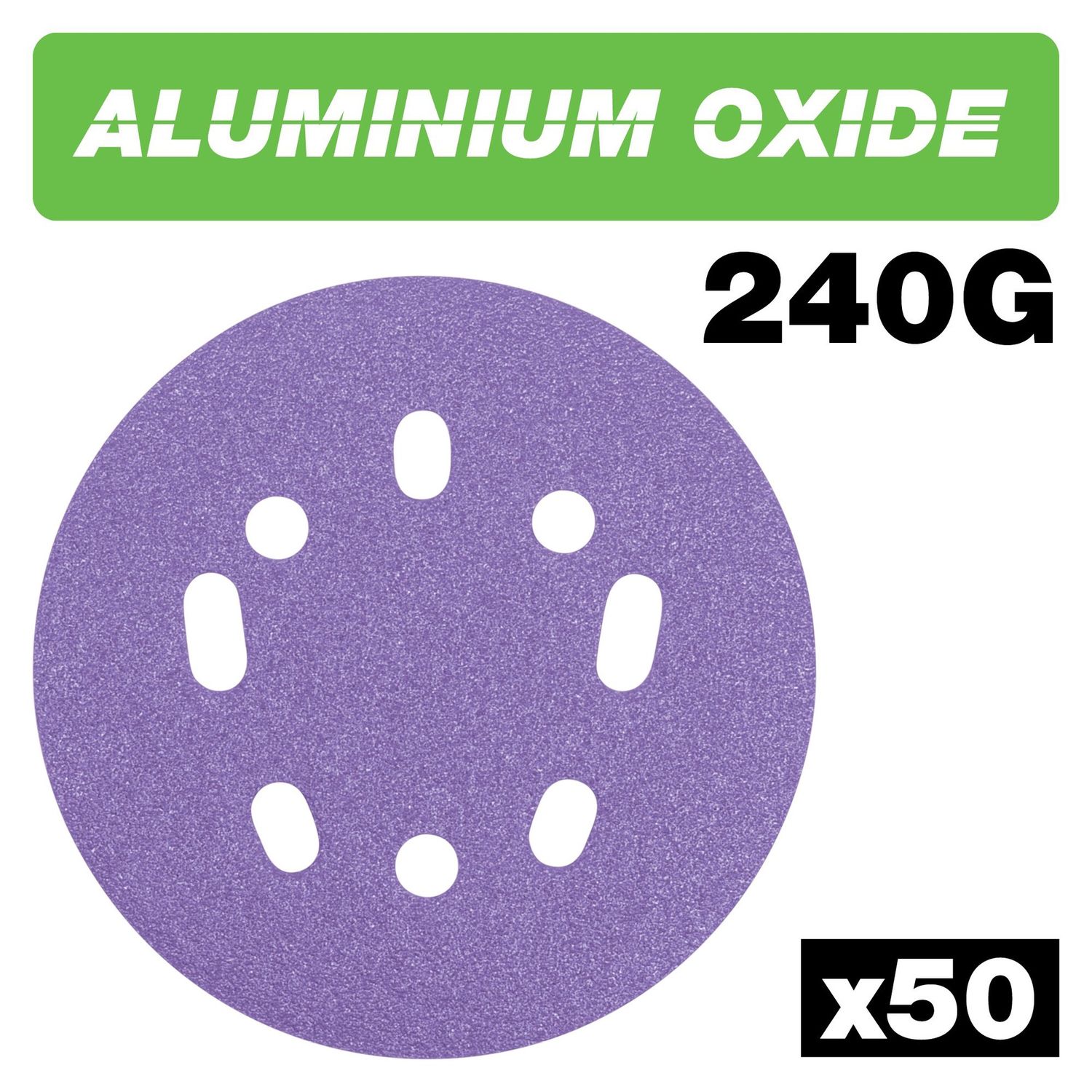 Trend Aluminium Oxide Random Orbital Sanding Disc 240 Grit 125mm 50pc AB/125/240A/B