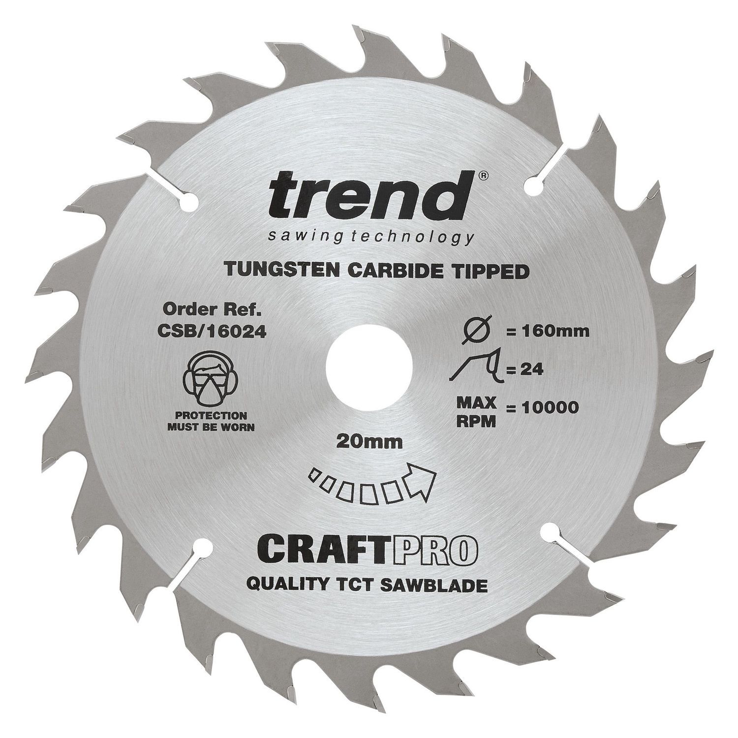 Trend Wood Circular Saw Blade 160mm x 20mm x 24T CSB/16024