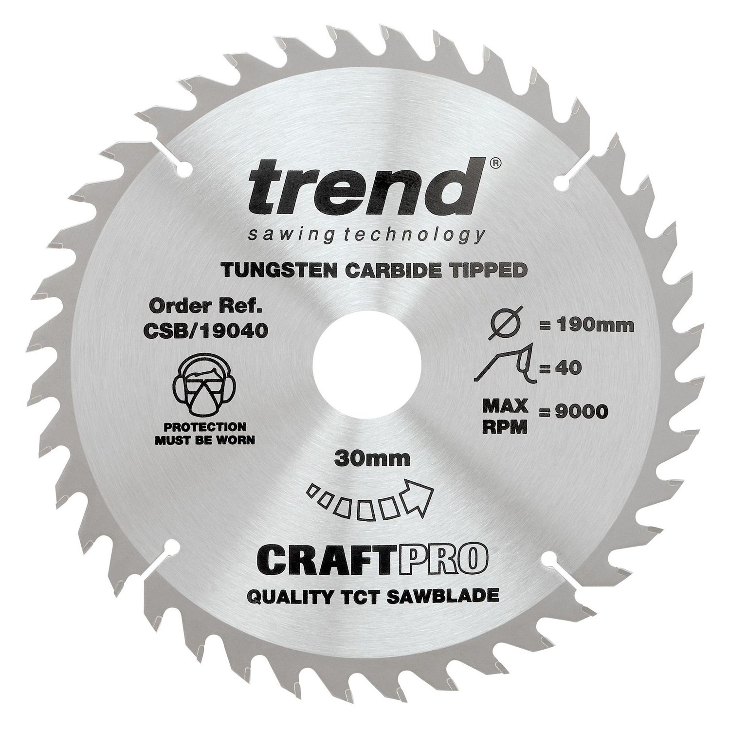 Trend Wood Circular Saw Blade 190mm x 30mm x 40T CSB/19040
