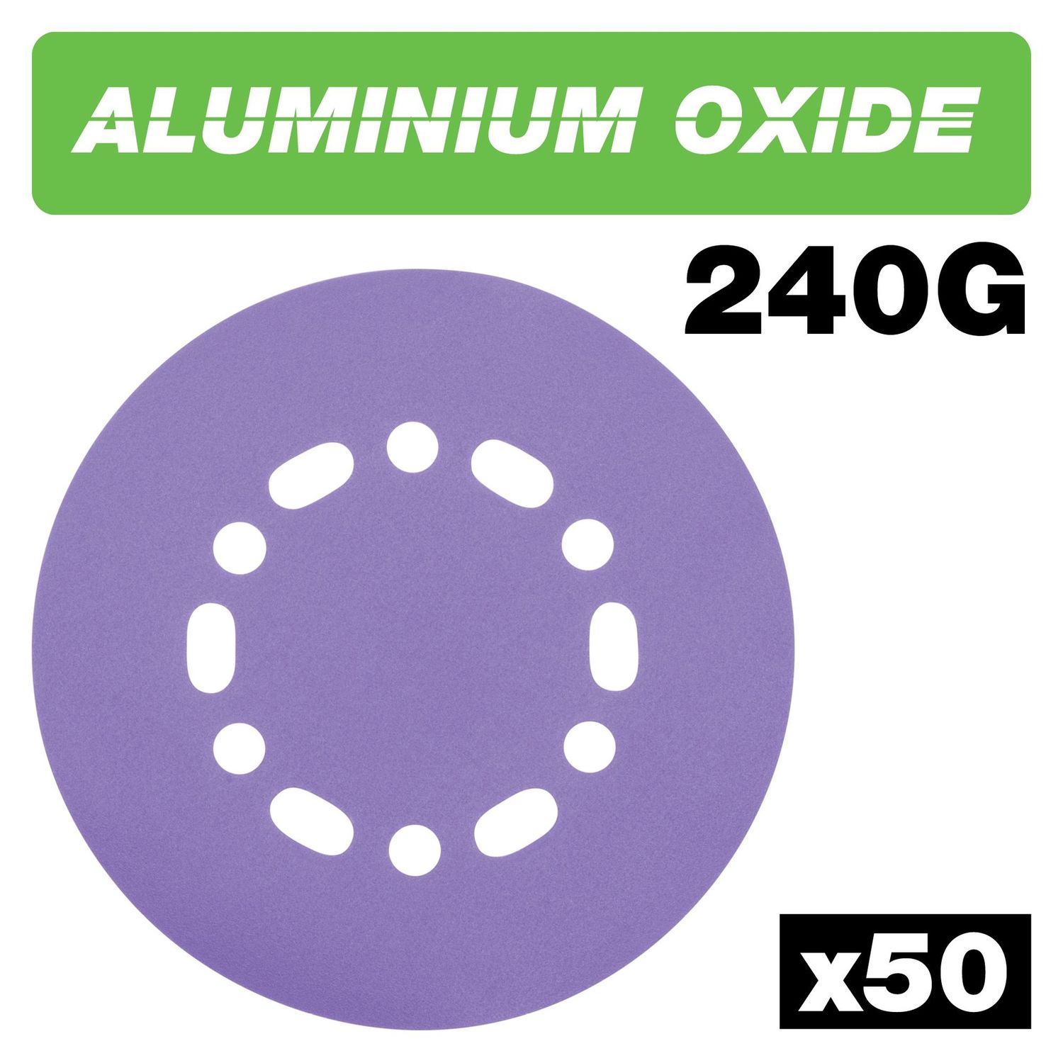 Trend Aluminium Oxide Random Orbital Sanding Disc 240 Grit 150mm 50pc AB/150/240A/B