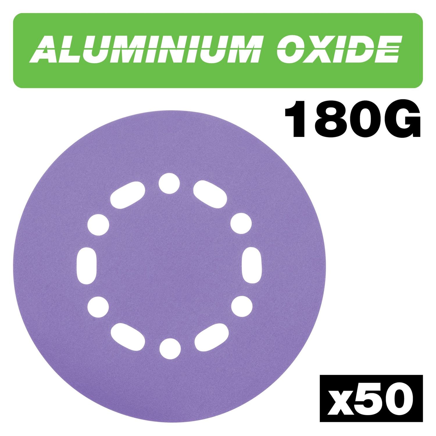 Trend Aluminium Oxide Random Orbital Sanding Disc 180 Grit 150mm 50pc AB/150/180A/B
