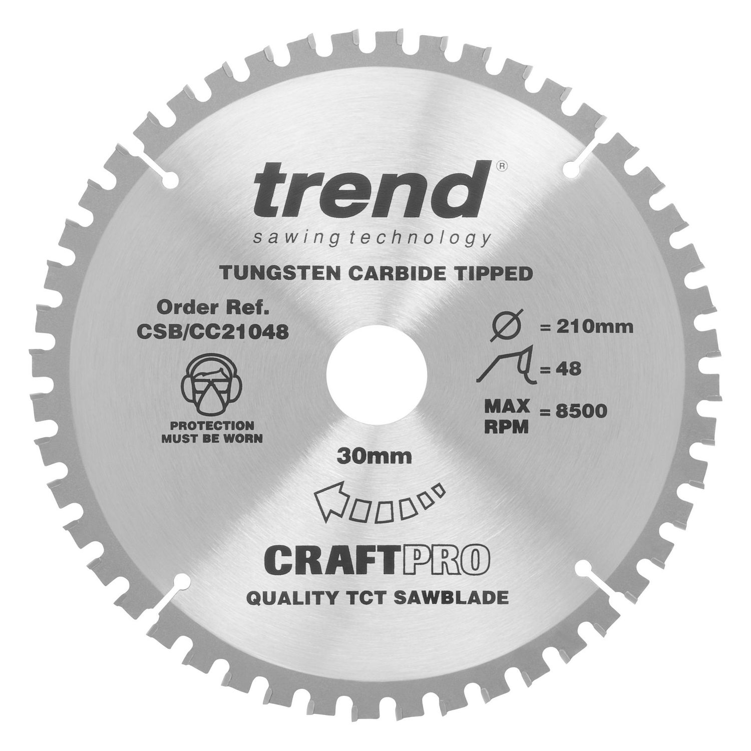Trend Wood Mitre Saw Blade 210mm x 30mm x 48T CSB/CC21048
