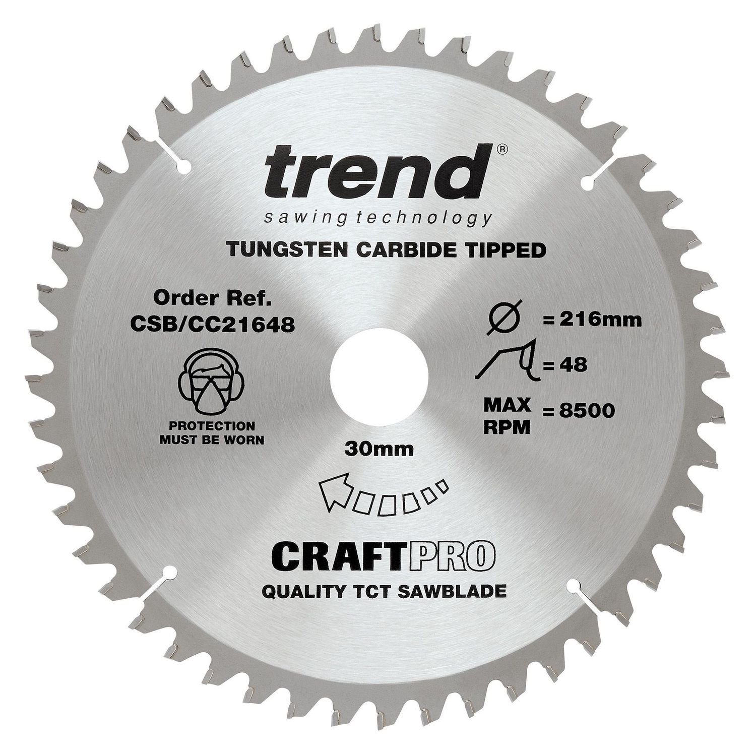 Trend Wood Mitre Saw Blade 216mm x 30mm x 48T CSB/CC21648