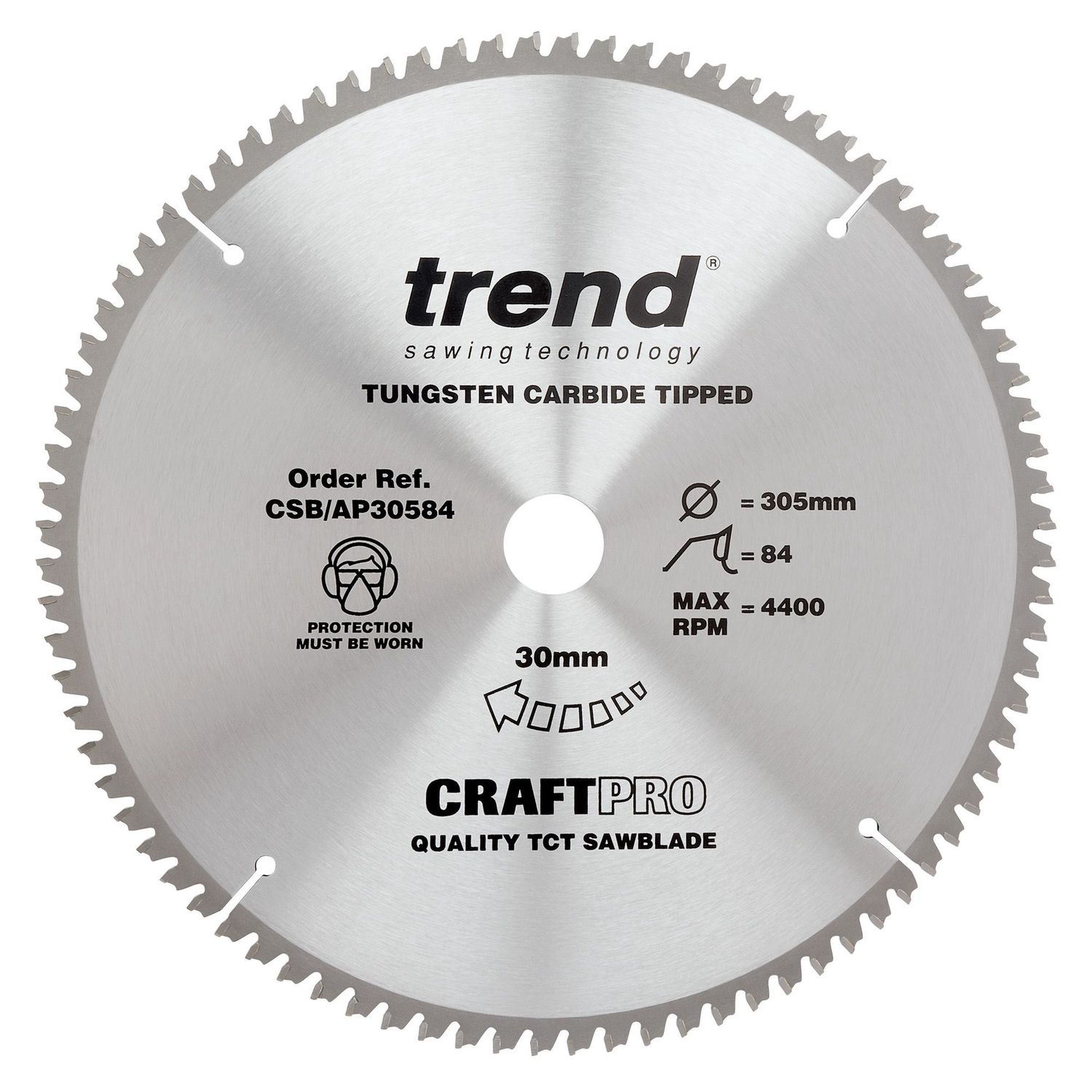 Trend Aluminium/Plastic Circular Saw Blade 305mm x 30mm x 84T CSB/AP30584