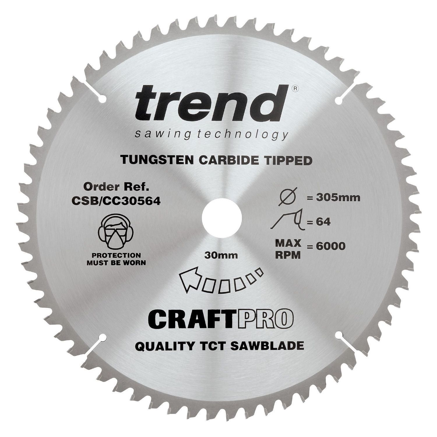 Trend Wood Mitre Saw Blade 305mm x 30mm x 64T CSB/CC30564