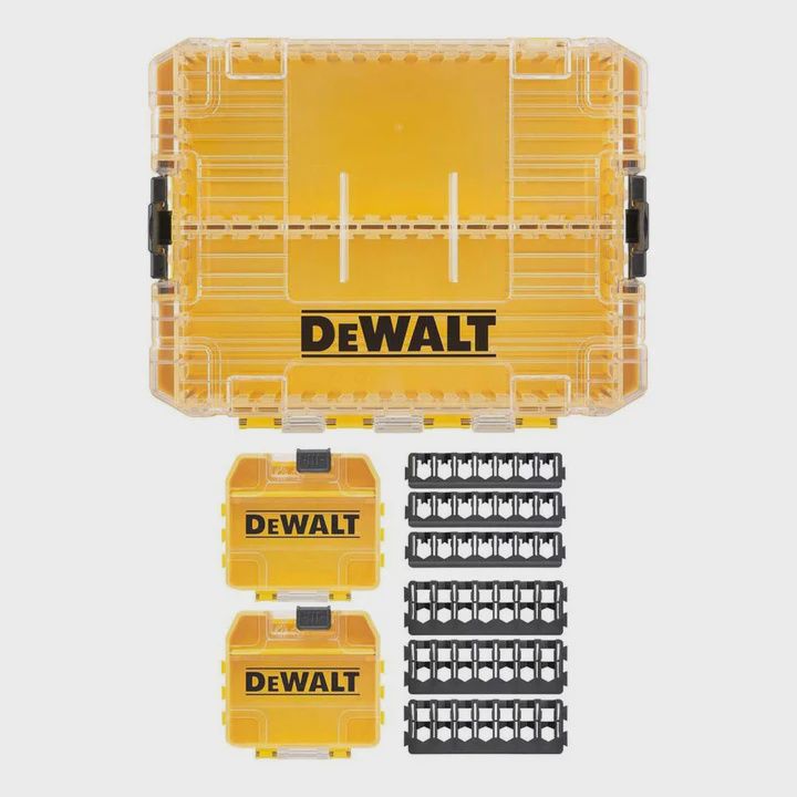 Dewalt DT70803-QZ Medium Tough Case Organiser with 2 x Small Bulk Storage Case & Screwdriver Bit Bars