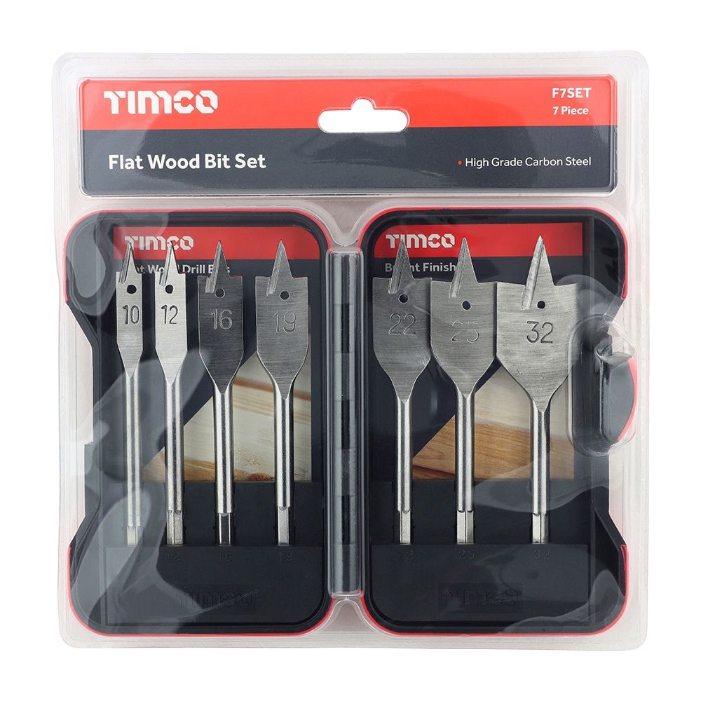 Timco Flat Wood Bit Set 7pcs F7SET