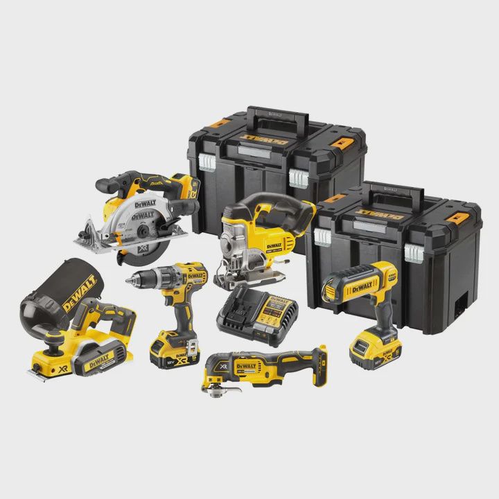 Dewalt DCK667P3T 18V Brushless 6 Piece Kit With 3 x 5.0Ah Batteries Charger &amp; 2 x Deep TSTAK Carry Cases