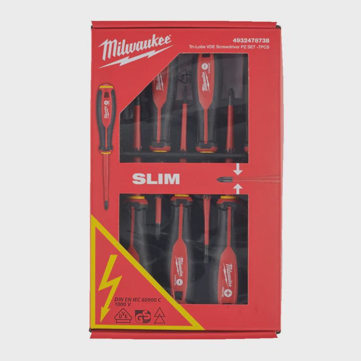 Milwaukee Tri-Lobe VDE Screwdriver PZ Set 7 Piece 4932478738