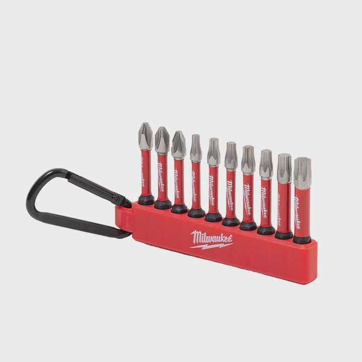 Milwaukee Shockwave Impact Duty Screwdriver Bit Carabiner Set of 10 Piece 4932480941