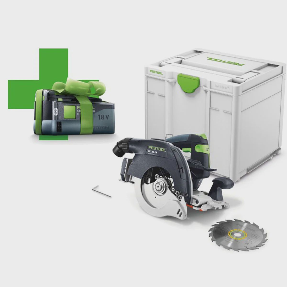 Festool HKC 55 EB-Basic-5,0 18V Brushless 160mm Circular Saw With 1 x 5.0Ah Battery &amp; Case - 577034
