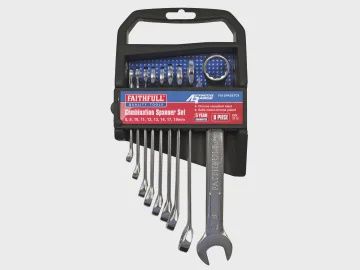 Faithfull FAISPASETC9 Chrome Vanadium Combination Spanner Set, 9 Piece
