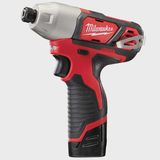 Milwaukee M12BID-202C 12V Impact Driver 1/4" with 2 x 2.0Ah Batteries & Charger in Case 4933443895