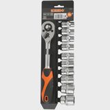Kendo 1/2" Drive 6-Point Socket Set 11 Piece