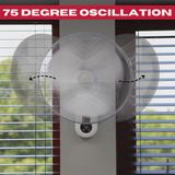 Excel 16" Wall Mount Fan with Remote Control - White