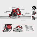 Excel 165mm Plunge Saw 1200W/240V with Guide Rail Set
