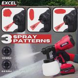 Excel 18V Cordless 1000ml Spray Gun Body Only (Battery & Charger Not Included)