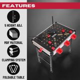 Excel 2-in-1 Foldable Workbench Table Sawhorse Adjustable Height With 2 Clamps