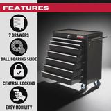 Excel 7 Drawers Tool Chest Storage Cabinet with Wheel - Black