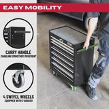 Excel 7 Drawers Tool Chest Storage Cabinet with Wheel - Black