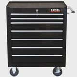 Excel 7 Drawers Tool Chest Storage Cabinet with Wheel - Black