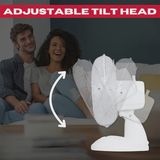 Excel 9" Table Desk Fan Adjustable Tilt Head with 2 Speed White