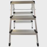 Excel Aluminium Stool Ladder Folding Hop Up 3 Tread 610mm x 390mm