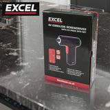 Excel Cordless Electric Screwdriver with 24 Piece 25mm Bits In Plastic Box