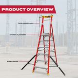 Excel Electricians Fibreglass Podium Step Ladder 6 Tread 2.61m EN131-7