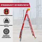 Excel Electricians Fibreglass Podium Step Ladder 6 Tread 2.61m EN131-7