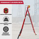 Excel Electricians Fibreglass Podium Step Ladder 8 Tread 3.18m EN131-7