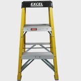 Excel Electricians Fibreglass Step Ladder 3 Tread 1.03m Heavy Duty