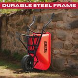 Excel Heavy Duty 100L Red Wheelbarrow HDPE Plastic Tray