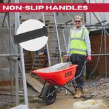 Excel Heavy Duty 100L Red Wheelbarrow HDPE Plastic Tray