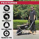 Excel Light Duty 100L Wheelbarrow with Steel Tray
